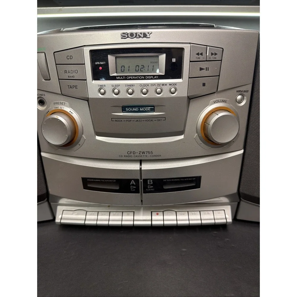 Sony CFD-ZW755 CD/Dual Cassette AM/ FM Radio